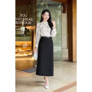 Áo nữ cổ tàu LAMER dáng suông tay bồng, áo sơ mi công sở điệu đà thanh lịch O61B24H008, O61B24Q015, L61B25Q002