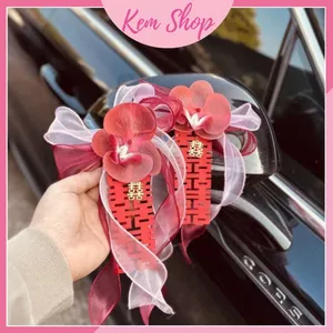 Phụ kiện hoa trang trí tay nắm cửa xe ô tô đám cưới, trang trí rèm cửa, cầu thang - Kem Shop
