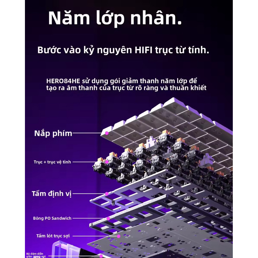 [HỎA TỐC] Bàn phím cơ AULA HERO68/84 HE Rapid Trigger- Switch nam châm 8k Polling Rate- RT 0.01mm