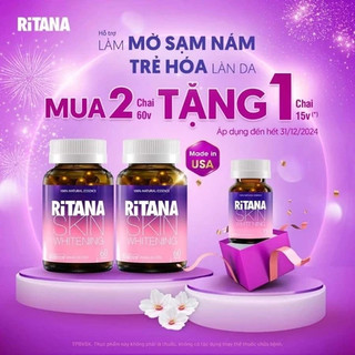 [CHÍNH HÃNG] RiTANA 60V VIÊN UỐNG MỜ THÂM NÁM TỪ MỸ LIỆU TRÌNH 2 THÁNG <CÓ TEM TÍCH ĐIỂM TẶNG QUÀ)