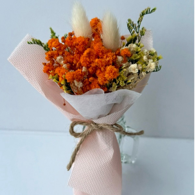 combo Bó hoa khô mini gumiho N06 thiết kế vintage nhỏ gọn,thích hợp làm quà tặng kèm, trang trí bàn làm việc, góc decor.
