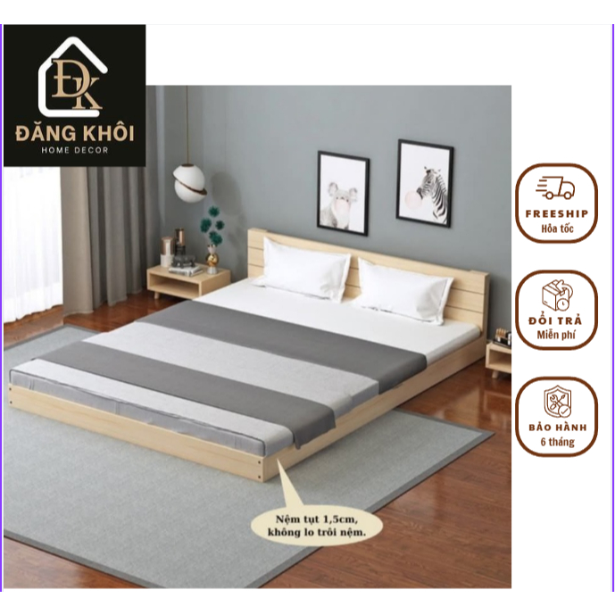 GIƯỜNG GỖ THÔNG TỰ NHIÊN – BỀN, ĐẸP, GIÁ TỐT!