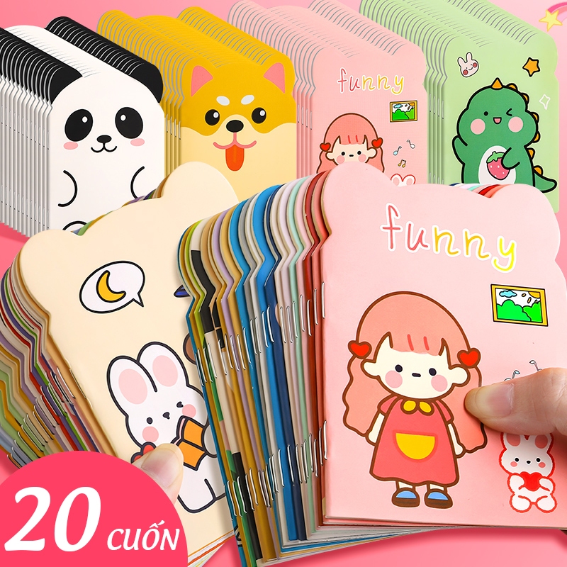 sổ tay ghi chép nhỏ gọn, bìa vỏ nhựa dẻo đẹp mắt, set 20 sổ tay mini 32 ...