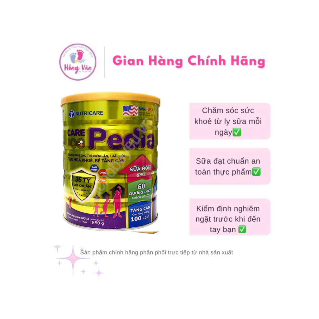 {Hot} Sữa Care_100 Pedia dinh dưỡng cho trẻ biếng ăn, thấp còi cho bé bổ sung 60 dưỡng chất