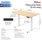 [VOUCHER 500K] Bàn Nâng Hạ Điện Công Thái Học DERGO FlexiSpot FQ2-1260 Bàn Làm Việc Đứng Điều Chỉnh Độ Cao 4 Vị Trí Nhớ — ảnh 8