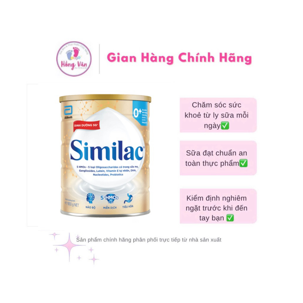 -{Hot} Sữa Bột Similac 0+ 850g/Lon Dinh Dưỡng 5G Mới (0-12 tháng)