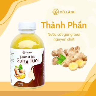 (Tặng Lược) Nước Cốt Ủ Gừng Tươi Cỏ Lành 1000ml - Ủ Tóc Kích Mọc Tóc Giảm Rụng Tóc Dày Tóc Chắc Khoẻ Mềm Mượt Giảm Gàu