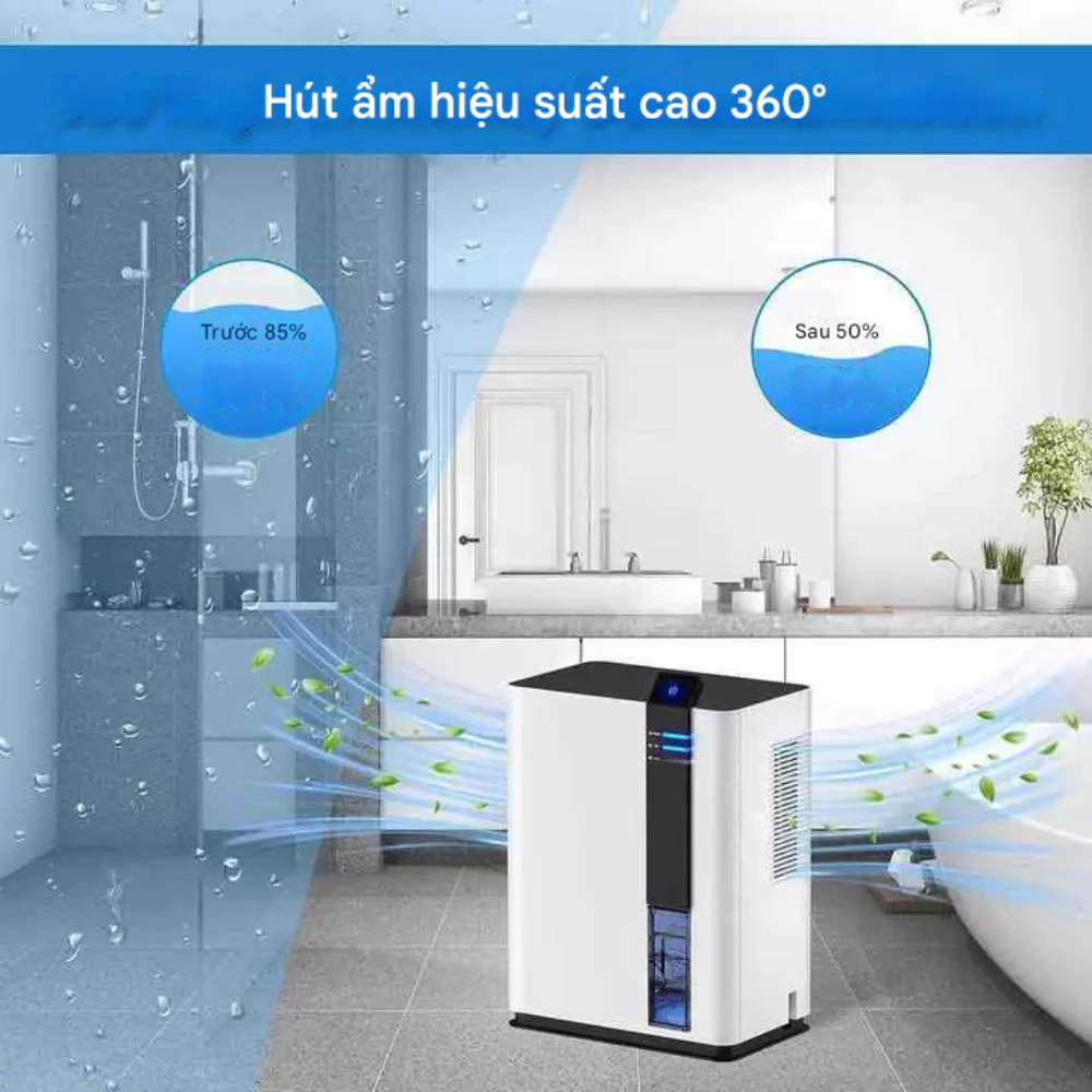 Máy Hút Ẩm Không Khí H2 Youpin 3 Lít, Công Suất 70W, Chế Độ Ngắt Tự Động, An Toàn, Bảo Hành 2 Năm