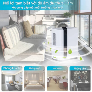 Máy Hút Ẩm Không Khí H2 Youpin Công Suất 70W, Dung Tích Lớn 3L, Chế Độ Ngắt Tự Động, Bảo Hành 2 Năm