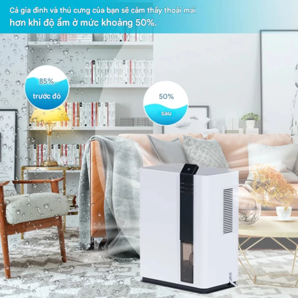 Máy Hút Ẩm Không Khí H2 Youpin 3 Lít, Công Suất 70W, Chế Độ Ngắt Tự Động, An Toàn, Bảo Hành 2 Năm