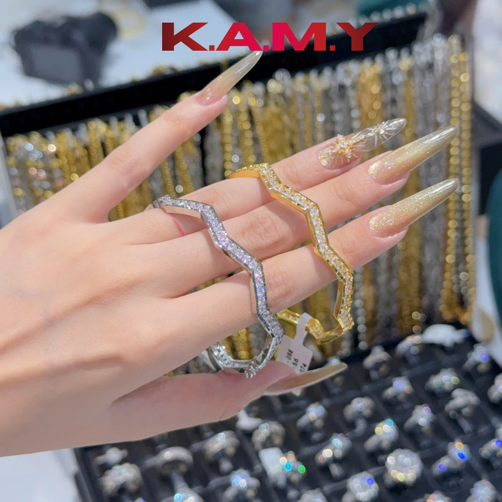 Vòng Tay Nữ Đính Đá CZ Lấp Lánh – Lắc Tay Mạ Vàng/Trắng Sang Trọng K.A.M.Y