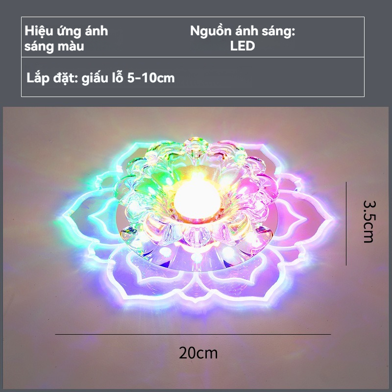 dẫn sáng tạo hành lang ánh sáng lối đi ánh sáng pha lê nhúng mặt dây chuyền trang trí bảy màu tròn trần ánh sáng