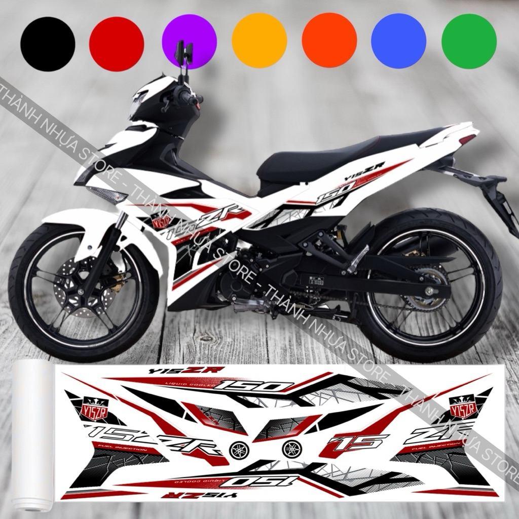[ĐỦ MÀU] Tem Y15ZR V1 Ex150 - Tem rời dán Exciter 150 3 lớp xe trắng