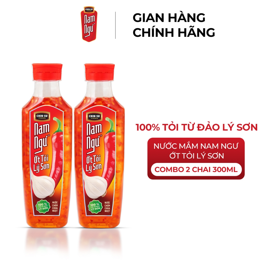 Combo 2 Chai Nước Mắm Nam Ngư Ớt Tỏi Lý Sơn 2 chai x 300ml
