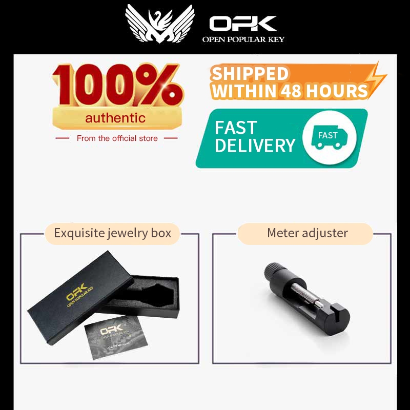 OPK Đồng Hồ Nam Dây đeo đồng hồ bằng thép không gỉ Tinh tế Quà Chống Nước Thạch Anh Cao Cấp 8135