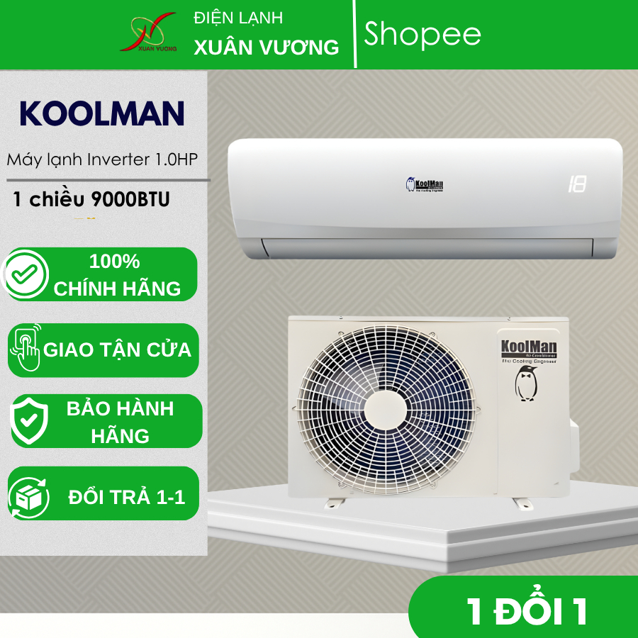 Máy lạnh, điều hoà Koolman Inverter 1 chiều 9000BTU treo tường – Tiết ...