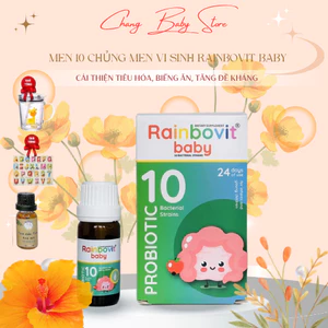 Men 10 Chủng Men Vi Sinh Rainbovit Baby - Cải Thiện Tiêu Hóa, Biếng Ăn, Tăng Đề Kháng chai 5ml + quà