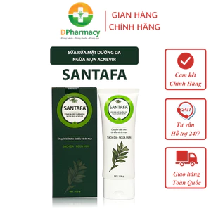 Sữa Rửa Mặt Dưỡng Da, Ngừa Mụn Acnevir Santafa, Làm Sạch Dịu Nhẹ, Cấp Ẩm, Da Luôn Căng Mịn Mềm Mại