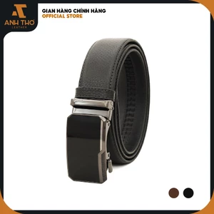 Thắt lưng da bò M2T4-62, mặt khoá kiếng tự động, chất da bò Hạt mềm mại, bảo hành 03 năm, Anh Tho Leather