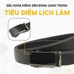 Thắt lưng da bò M2T4-62, mặt khoá kiếng tự động, chất da bò Hạt mềm mại, bảo hành 03 năm, Anh Tho Leather — ảnh 4
