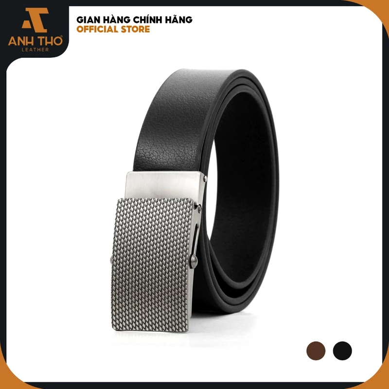 Thắt lưng khóa lăn SML01, da bò nguyên tấm bền bỉ, khoá lăn (khoá kéo) hợp kim không rỉ, Anh Tho Leather — ảnh 1