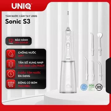 Máy tăm nước UNIQ Sonic S3 vệ sinh răng miệng tam nuoc mini nhỏ gọn cầm tay tăm nước du lịch chống thấm nước