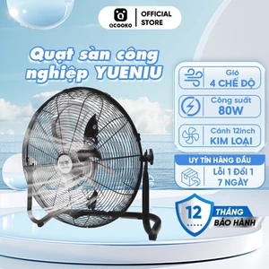 Quạt sàn công nghiệp YUENIU 16 công suất mạnh mẽ 130W, Quạt chân quỳ CAO CẤP 4 tốc độ gió, hoạt động êm ái- BH 12 Tháng