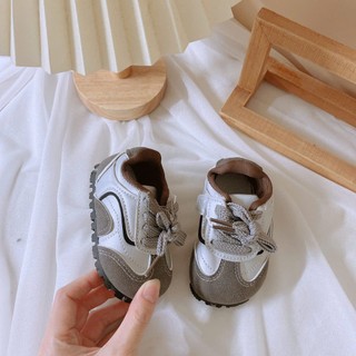[Sz 16-26] Giày Thể Thao Tập Đi Phối Da Lộn Phong Cách Cho Bé Trai Bé Gái Từ 4 Tháng -  2 tuổi K021