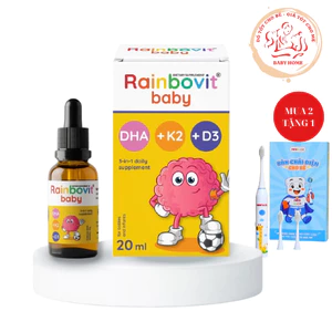 Rainbovit baby DHA + D3K2 hỗ trợ bé thông minh và phát triển chiều cao DHA từ vi tảo chai 20ml