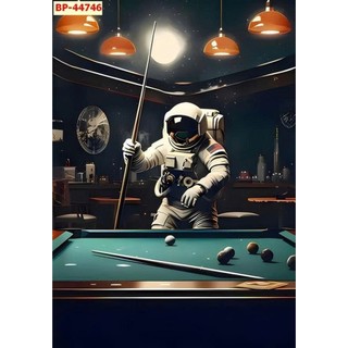Tranh dán tường phi hành gia dán quán billiards, decor club bida, tranh 3D in trên chất liệu vải lụa (tặng kèm keo dán)