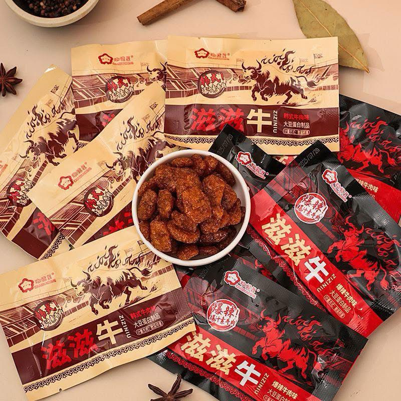 Túi to ( 19 gói nhỏ ) THỊT BÒ CHAY SiÊU CAY KiỂU HÀN BÒ CHAY ĐẬU TƯƠNG Ăn VẶt