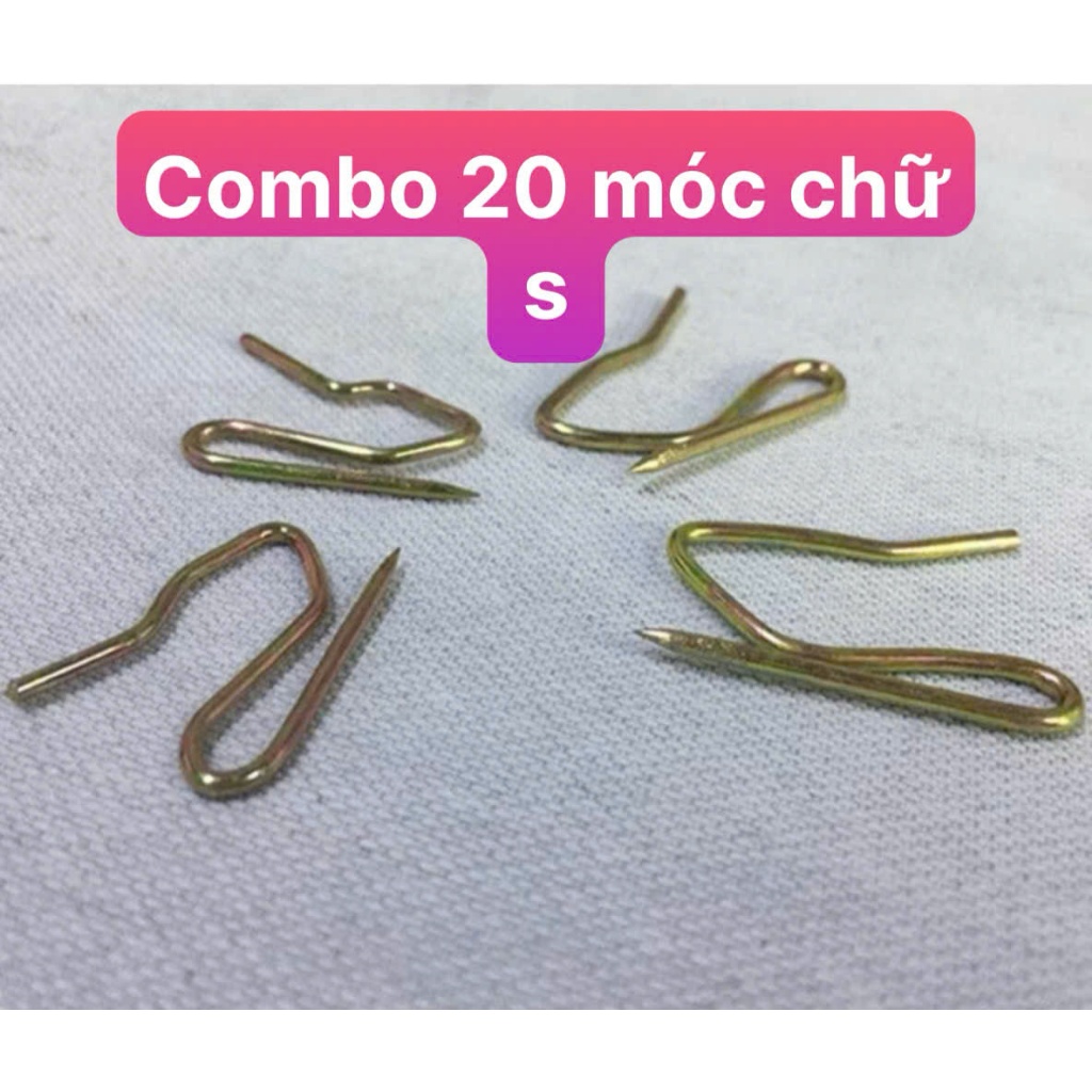Combo 10 móc chữ S treo rèm cửa, móc làm rèm ri đô, móc treo màng cửa ( phụ kiện Việt Hàn)