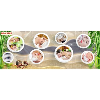 Tranh vải lụa 3D dán tường tiệm đông y, spa, dưỡng sinh gội đầu massage khổ lớn