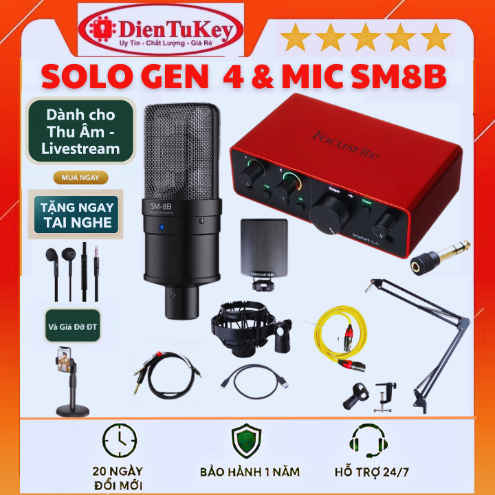 Bộ Combo Mic Thu Âm Hát Livestream Sound Card Focusrite Solo Gen 4 ...