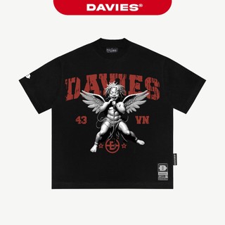 Áo thun đen nam nữ in tràn viền DAVIES local brand form rộng tay lỡ thoáng mát Defiant Tee I D38-T3