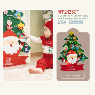 NOEL | Bubaby Cây thông 4 tầng kèm set 10 chi tiết trang trí Miracle Xmas cho bé