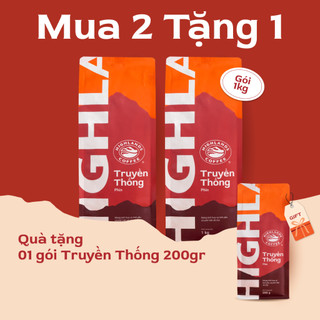 Mua 2 tặng 1 - Combo 2 Cà Phê Truyền Thống Highlands Coffee 1Kg Tặng cafe truyền thống 200g (quà kèm đơn hàng)