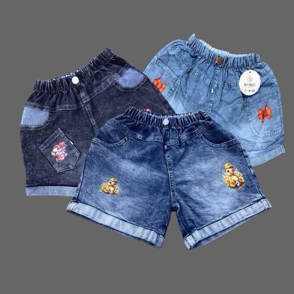Sale Combo 2 quần Jean đùi bé gái mềm mịn , co giãn tốt( mẫu ngẫu nhiên )