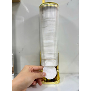 AMZO_(HÀNG LOẠI 1) ỐNG ĐỰNG BÔNG TẨY TRANG/ HỘP ĐỰNG BÔNG TẨY TRANG NHỰA PS CAO CẤP (TẶNG KÈM MIẾNG DÁN TƯỜNG)