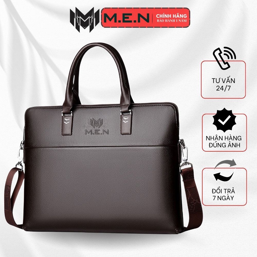 Cặp xách công sở M.E.N Vip 07 nâu đen [CHUYÊN SẢN XUẤT]