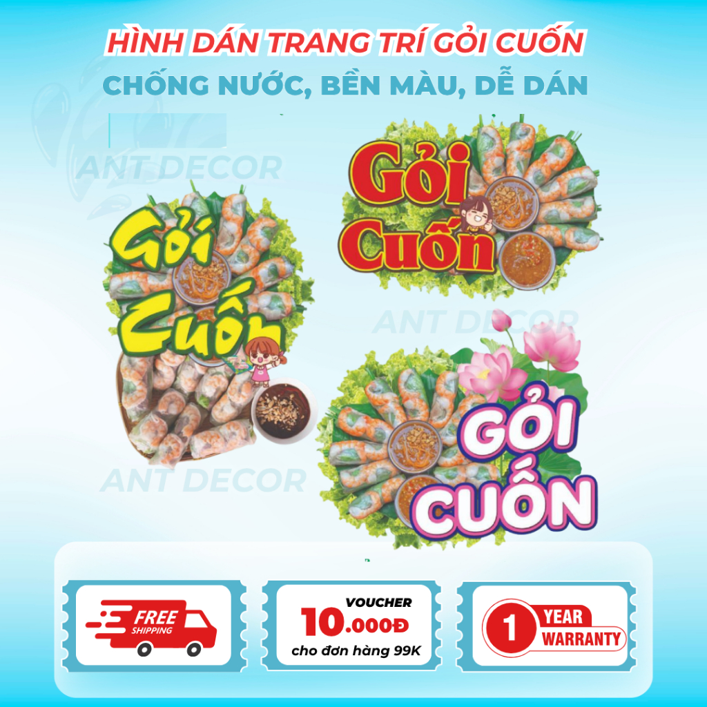 🥗 DECAL GỎI CUỐN – TEM DÁN ĐẸP, NỔI BẬT CHO QUÁN ĂN VẶT