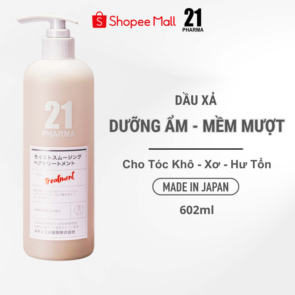 Dầu Xả Mềm Mượt PHARMA 21 Nhật Bản – Dầu Xả Keratin, Dưỡng Ẩm, Giảm Xơ Rối & Chẻ Ngọn – 602ml