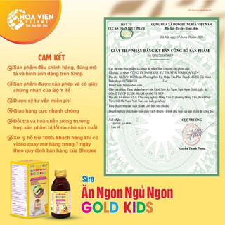 Siro ăn ngon ngủ ngon gold kids giúp bé hết biếng ăn tăng cân tự nhiên hộp 20 ống, lọ 125ml [CHÍNH HÃNG]
