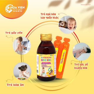 Siro ăn ngon ngủ ngon gold kids giúp bé hết biếng ăn tăng cân tự nhiên hộp 20 ống, lọ 125ml [CHÍNH HÃNG]
