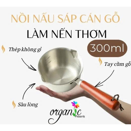 NỒI NẤU SÁP 300 ML (CÁN GỖ)