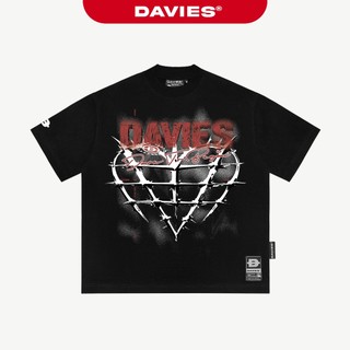 Áo thun hoạ tiết tràn viền nam nữ DAVIES màu đen form rộng vải cotton thoáng mát Confined Passion Tee local brand | D-T6
