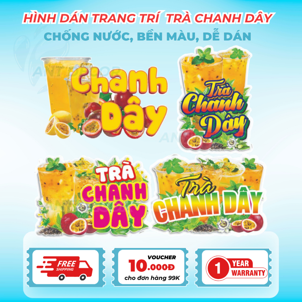 Decal Dán TRÀ CHANH DÂY – Nhãn Dán Trang Trí Xe Nước Giải Khát – Dễ Dán, Bền Đẹp, Chống Nước