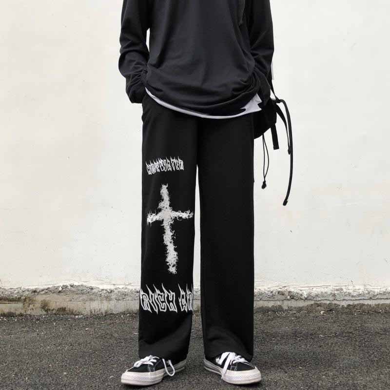 Quần Dài Form Rộng Vải Nỉ Unisex Nam Nữ In Thánh Gía Local Brand Đứng Form Co Giãn Tốt K1