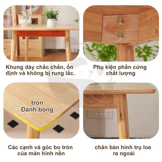 PANDA Bàn ăn vuông gỗ nguyên khối phong cách Bắc Âu phù hợp với căn hộ nhỏ khả năng chịu lực tốt.