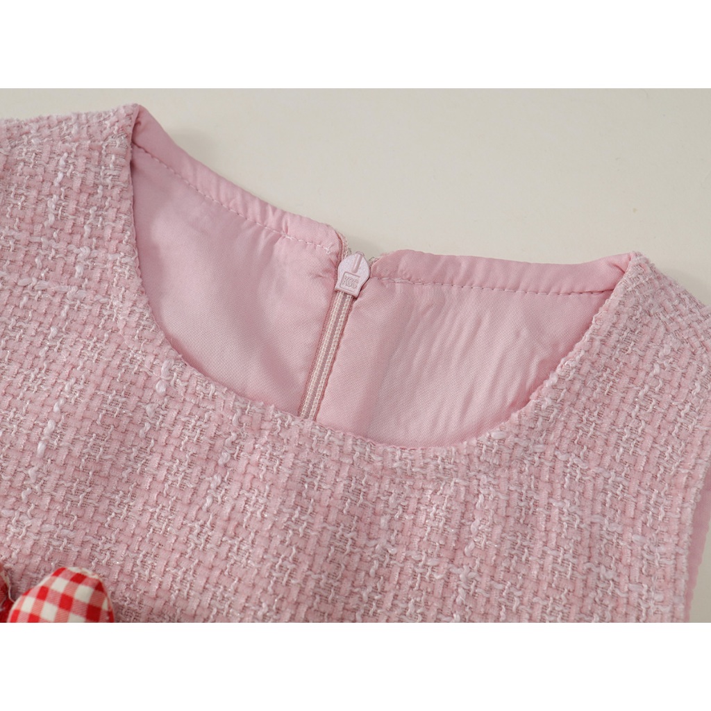 Bộ đồ bé gái Hania Kids gồm áo sát nách phối nơ kèm quần, phong cách ngọt ngào dễ thương